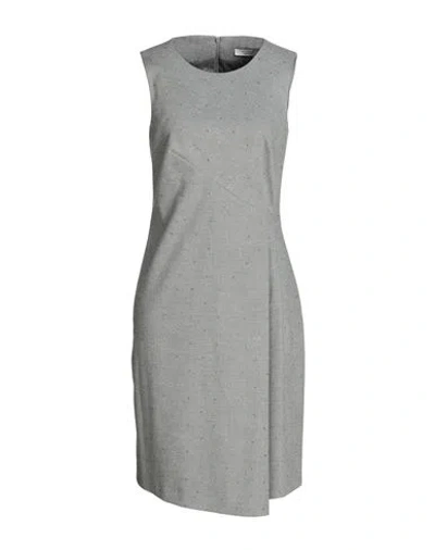 Peserico Woman Midi Dress Grey Size 12 Polyester, Viscose, Elastane