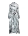Peserico Woman Midi Dress Grey Size 14 Viscose