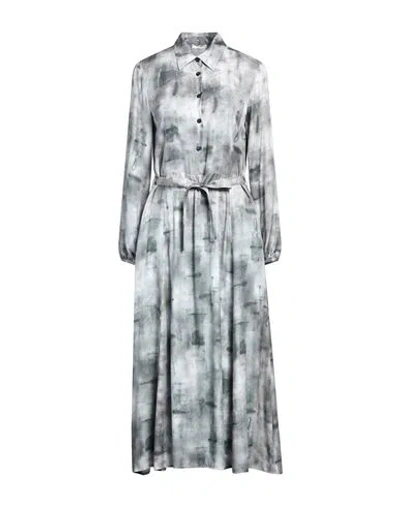 Peserico Woman Midi Dress Grey Size 14 Viscose