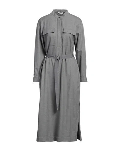 Peserico Woman Midi Dress Grey Size 4 Polyester, Viscose, Elastane In Gray