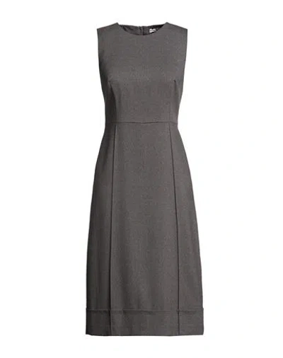 Peserico Woman Midi Dress Grey Size 4 Wool, Polyester, Elastane In Gray