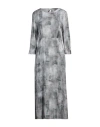Peserico Woman Midi Dress Grey Size 6 Viscose In Grey