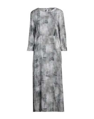 Peserico Woman Midi Dress Grey Size 6 Viscose