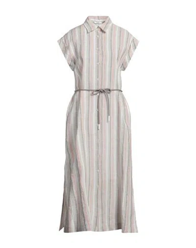 Peserico Woman Midi Dress Grey Size 8 Linen