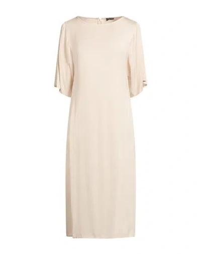 Peserico Woman Midi Dress Ivory Size 14 Viscose In Gold