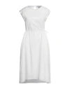 Peserico Woman Midi Dress Ivory Size 8 Cotton In White
