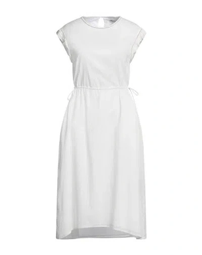 Peserico Woman Midi Dress Ivory Size 8 Cotton In White