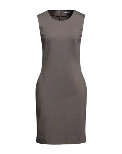 Peserico Woman Midi Dress Khaki Size 6 Cotton, Polyamide, Elastane In Beige