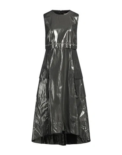 Peserico Woman Midi Dress Lead Size 6 Cotton, Polyester In Black