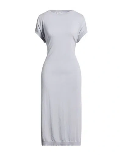 Peserico Woman Midi Dress Light Blue Size 6 Cotton In Gray