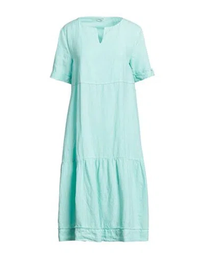 Peserico Woman Midi Dress Light Green Size 10 Linen, Cotton