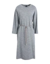 Peserico Woman Midi Dress Light Grey Size 6 Virgin Wool, Cotton, Polyamide In Grey
