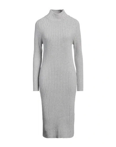 Peserico Woman Midi Dress Light Grey Size 8 Wool, Cashmere, Polyester