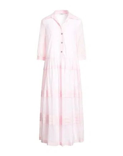 Peserico Woman Midi Dress Light Pink Size 2 Cotton In White