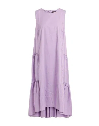 Peserico Woman Midi Dress Lilac Size 10 Cotton, Elastane In Purple