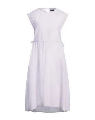 Peserico Pleat-detail Linen Midi Dress In Purple