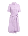 Peserico Woman Midi Dress Lilac Size 10 Cotton, Elastane In Purple