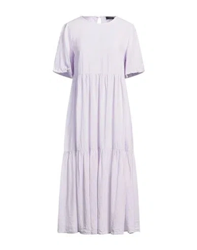 PESERICO PESERICO WOMAN MIDI DRESS LILAC SIZE 14 LINEN, COTTON