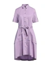 Peserico Woman Midi Dress Lilac Size 4 Cotton, Elastane In Purple