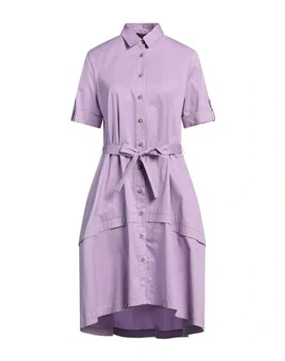Peserico Woman Midi Dress Lilac Size 4 Cotton, Elastane In Purple