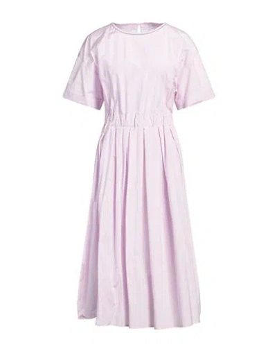 Peserico Woman Midi Dress Lilac Size 10 Cotton, Polyester In Purple