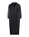 Peserico Woman Midi Dress Midnight Blue Size 10 Cotton, Elastane, Silk