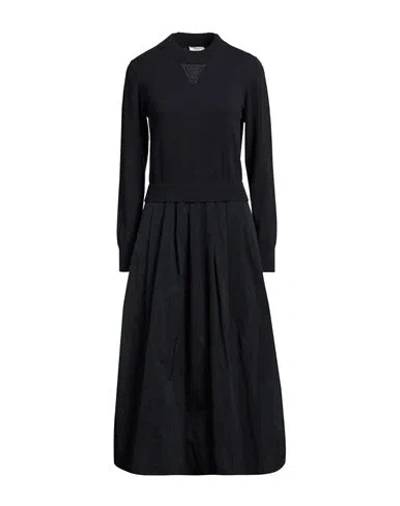 Peserico Woman Midi Dress Midnight Blue Size 6 Polyester, Metallic Fiber, Virgin Wool, Silk, Cashmer