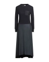 Peserico Woman Midi Dress Midnight Blue Size 12 Metallic Fiber, Viscose, Wool, Elastane, Virgin Wool