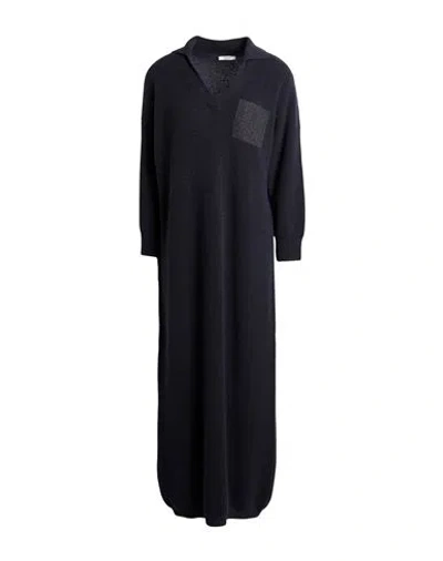 Peserico Woman Midi Dress Midnight Blue Size 12 Virgin Wool, Silk, Cashmere