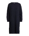 Peserico Woman Midi Dress Midnight Blue Size 12 Virgin Wool, Silk, Viscose, Cashmere, Polyester