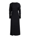 Peserico Woman Midi Dress Midnight Blue Size 10 Viscose, Polyester, Virgin Wool