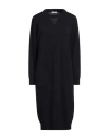 Peserico Woman Midi Dress Midnight Blue Size 14 Virgin Wool, Silk, Cashmere, Metallic Fiber