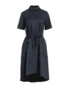 Peserico Woman Midi Dress Midnight Blue Size 2 Cotton, Elastane In Blue