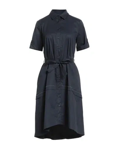 Peserico Woman Midi Dress Midnight Blue Size 2 Cotton, Elastane