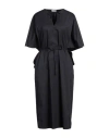 Peserico Woman Midi Dress Midnight Blue Size 8 Cotton, Elastane