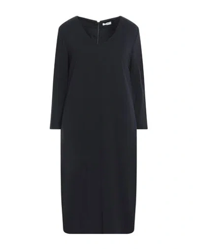 Peserico Woman Midi Dress Navy Size 6 Viscose, Virgin Wool, Polyamide