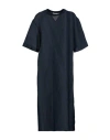 Peserico V-neck Midi Dress In Navy
