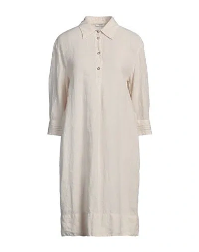 Peserico Woman Midi Dress Off White Size 8 Linen