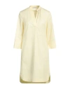 Peserico Woman Midi Dress Pastel Yellow Size 12 Cotton, Elastane
