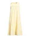 Peserico Woman Midi Dress Pastel Yellow Size 6 Cotton, Polyester