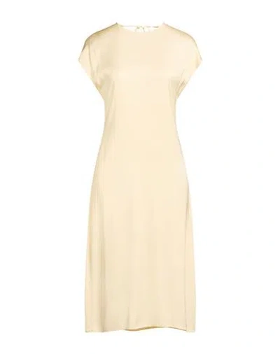 Peserico Woman Midi Dress Pastel Yellow Size 6 Viscose In Gold