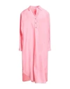 Peserico Woman Midi Dress Pink Size 10 Cotton, Polyester In Pink