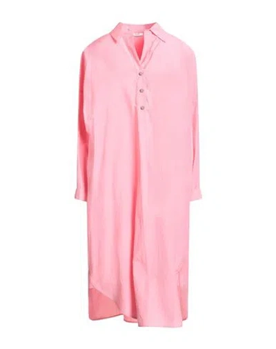 Peserico Woman Midi Dress Pink Size 10 Cotton, Polyester