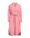 Peserico Woman Midi Dress Pink Size 6 Cotton, Polyester In Pink