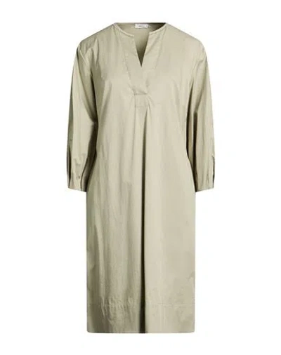 Peserico Woman Midi Dress Sage Green Size 10 Cotton, Elastane