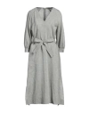 Peserico Woman Midi Dress Sage Green Size 10 Linen