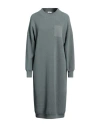 Shop Peserico Woman Midi Dress Sage Green Size 12 Virgin Wool, Silk, Cashmere, Metallic Fiber