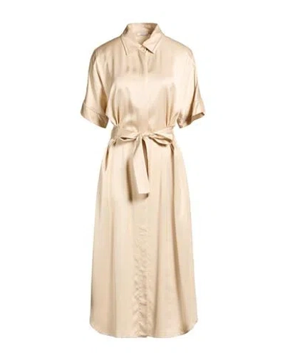 Peserico Woman Midi Dress Sand Size 10 Rayon In Neutral