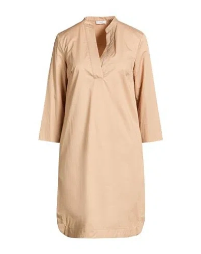 Peserico Woman Midi Dress Sand Size 12 Cotton, Elastane In Brown
