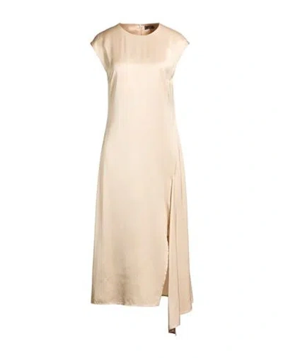 Peserico Woman Midi Dress Sand Size 6 Viscose In Neutral